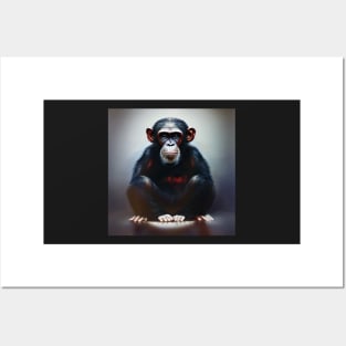 Grumpy Young Chimpanzee Art Posters and Art